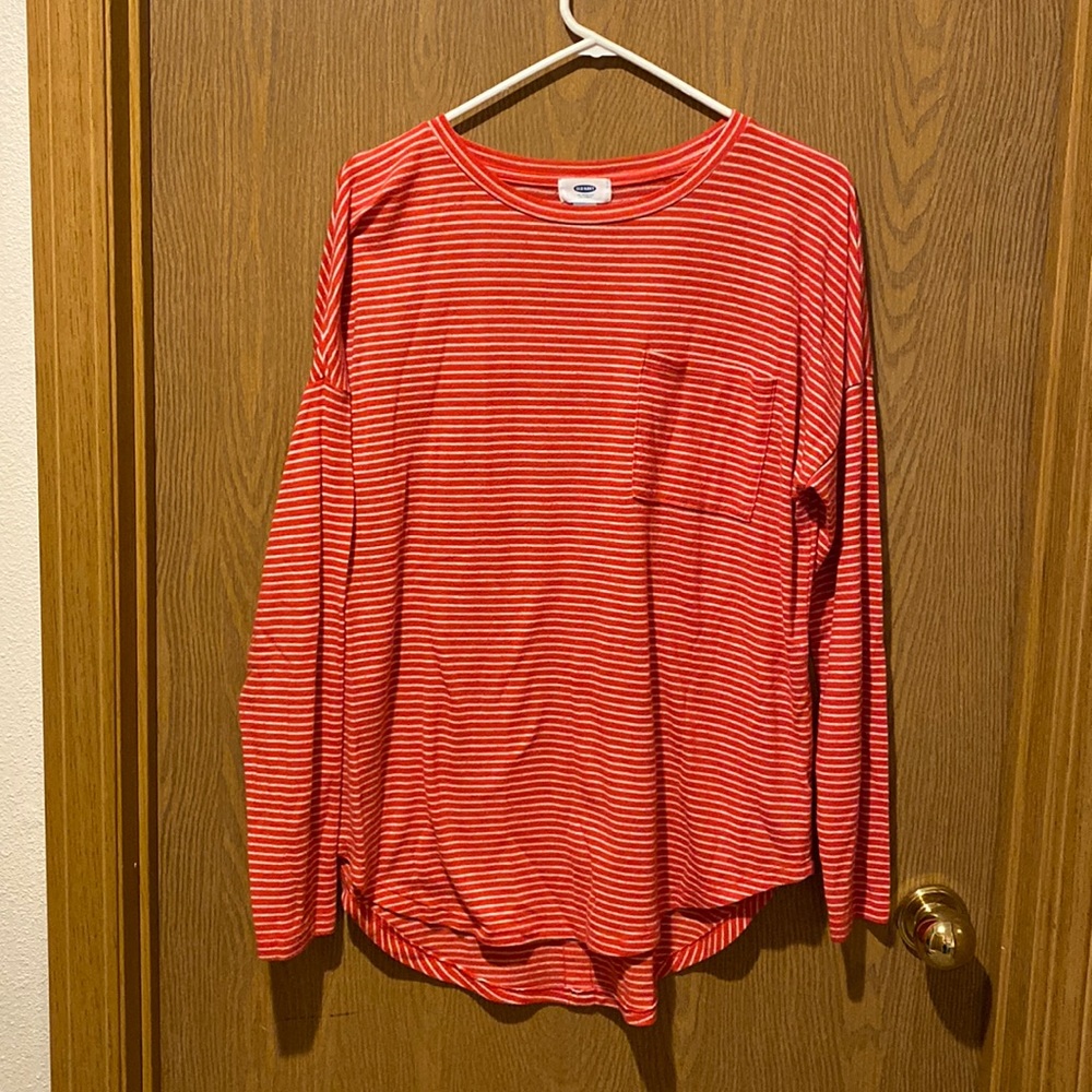 Old Navy Red and White Striped Tunic top